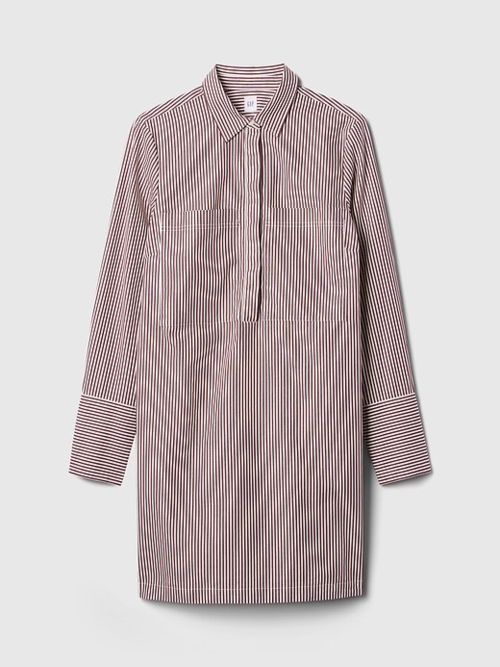 GAP Oversized Striped Popover Shirtdress with Pockets